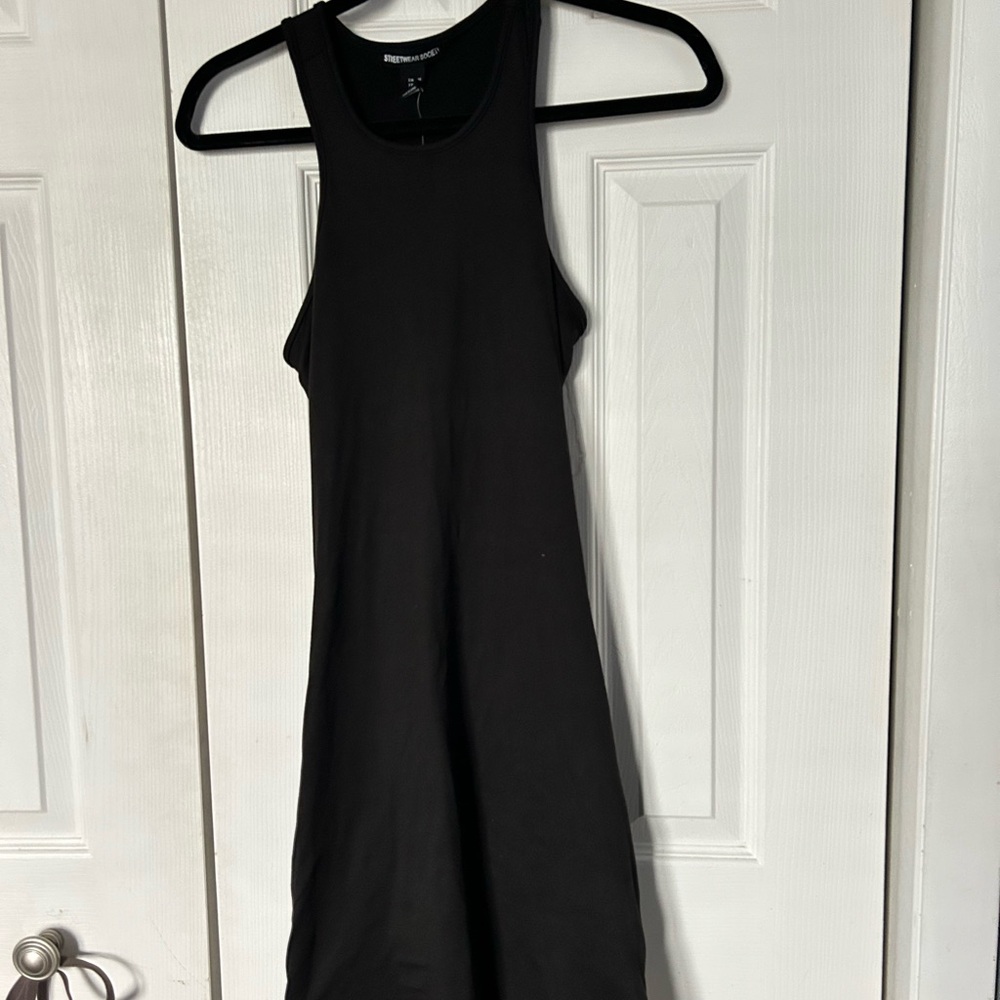 Black Sleeveless, Open Back Dress